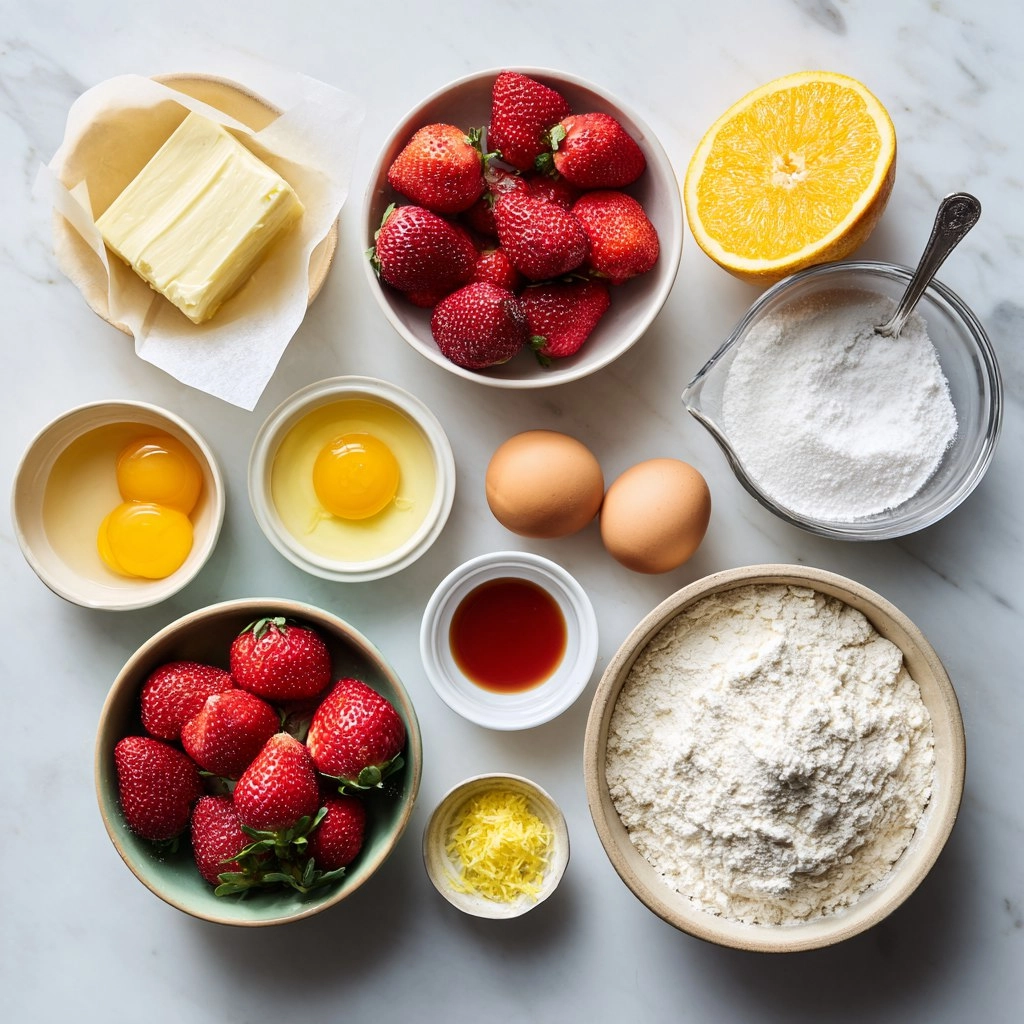 Lemon Bundt Cake with Strawberry Compote