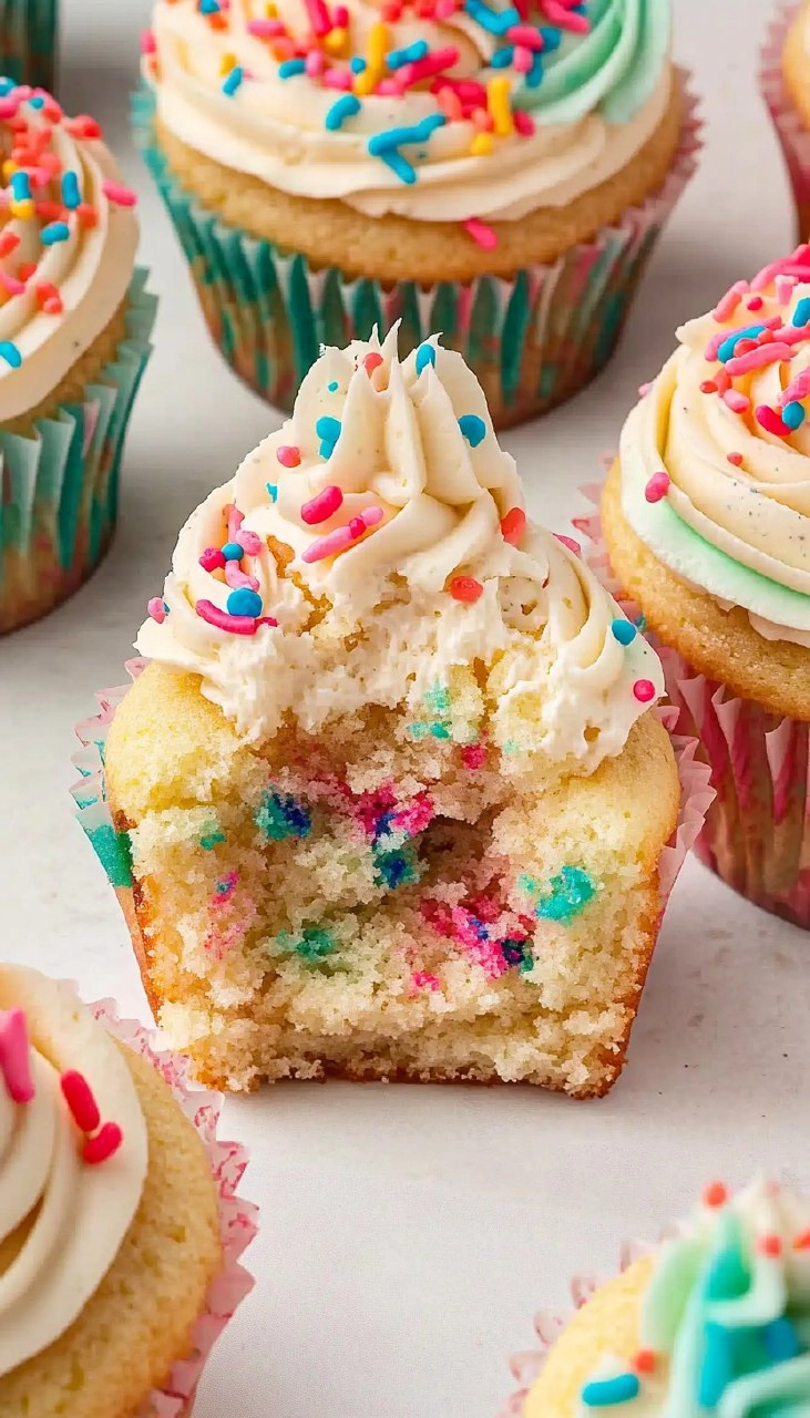 Fluffy Funfetti Cupcakes