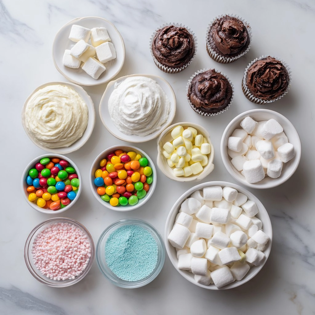 Marshmallow Cupcakes {Flower Pot}