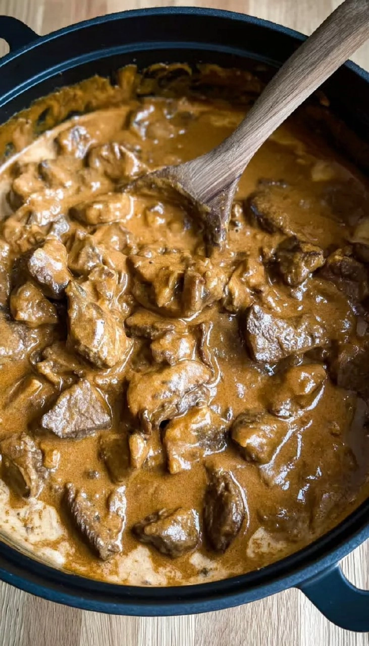 Slow Cooker Beef Stroganoff
