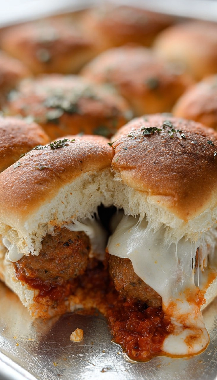 Cheesy Meatball Parmesan Sliders