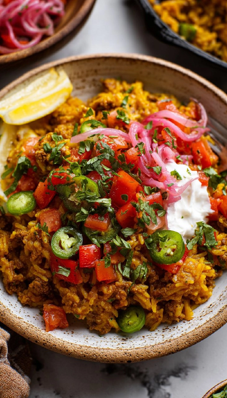 Golden Ground Turkey and Rice Skillet