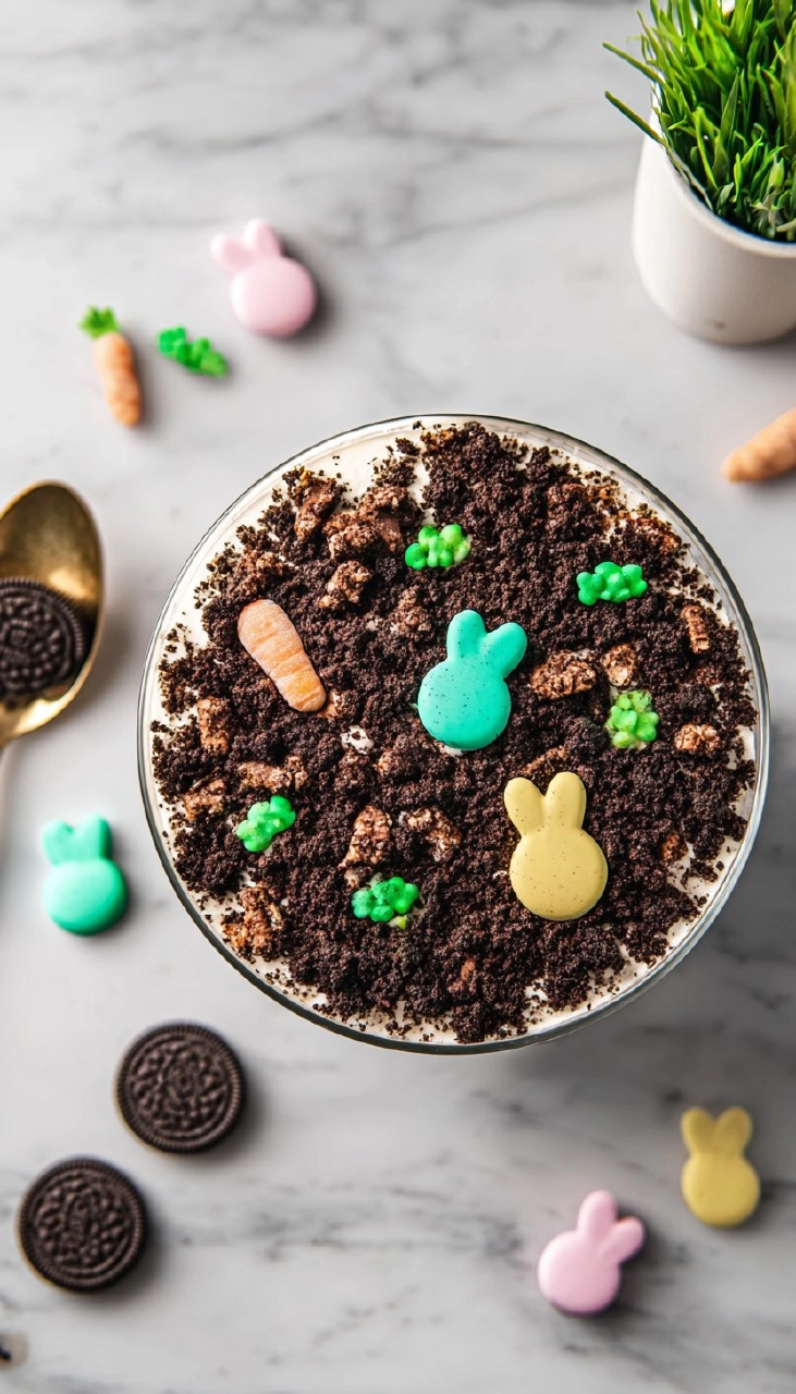 No-Bake Easter Dirt Cake Pudding Dessert