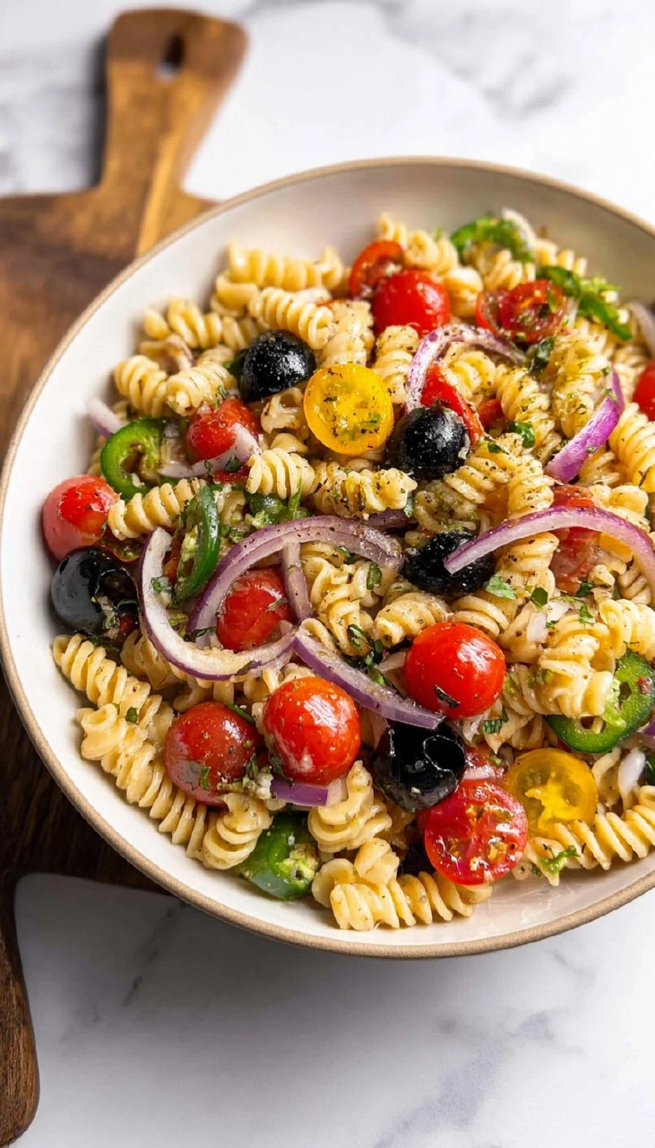 Spicy Veggie Pasta Salad