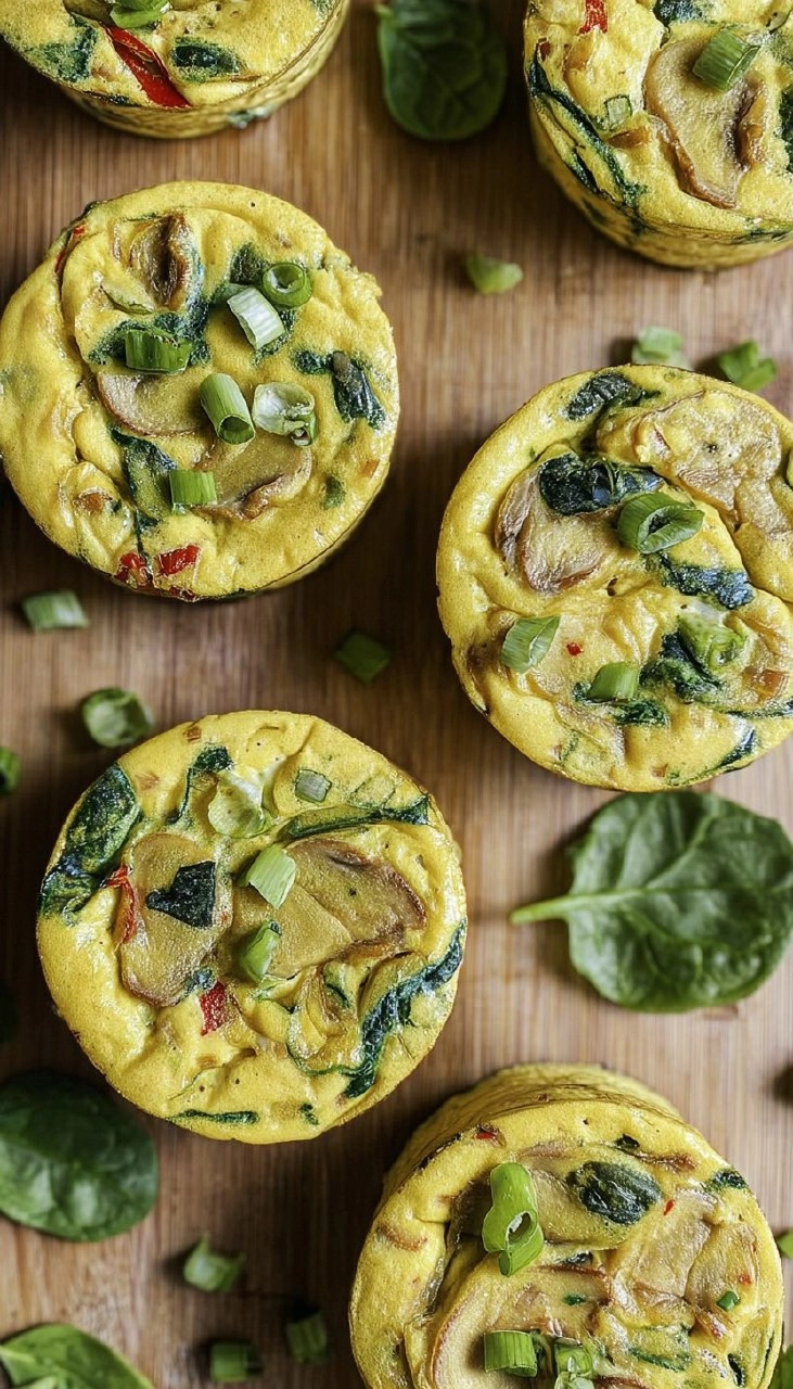 Spinach Mushroom Pepper Onion Baked Vegan Egg Bites 122 Spinach Mushroom Pepper Onion Baked Vegan Egg Bites