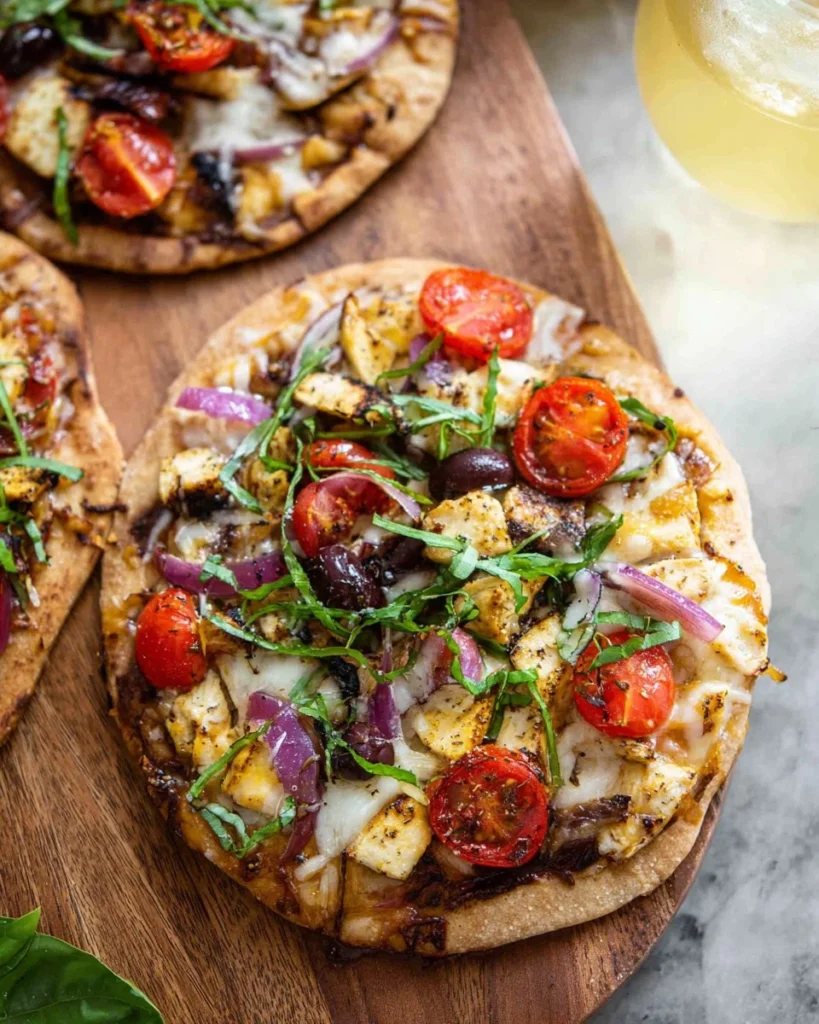 20-Minute-Mediterranean-Chicken-Pizzas-Recipe