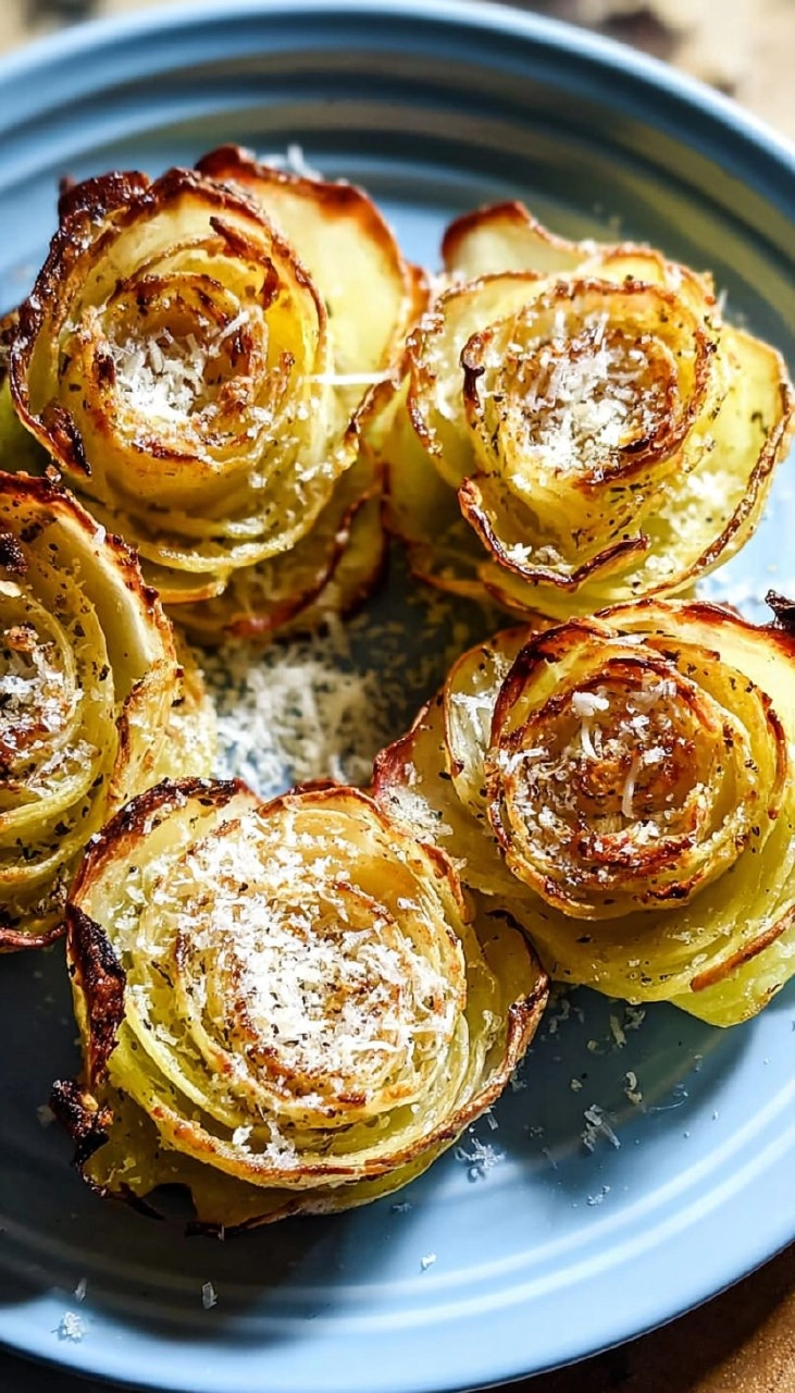 Garlic Parmesan Potato Roses