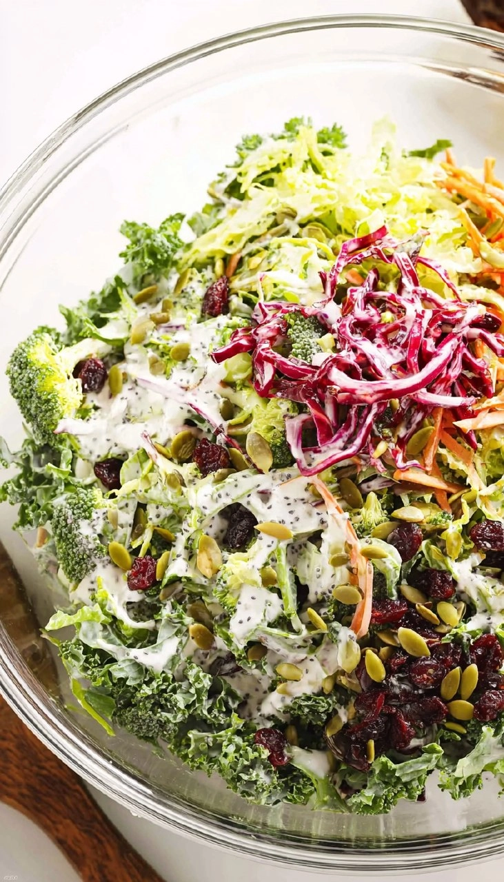 Kale Broccoli Salad with Poppyseed Dressing 115 Kale Broccoli Salad with Poppyseed Dressing