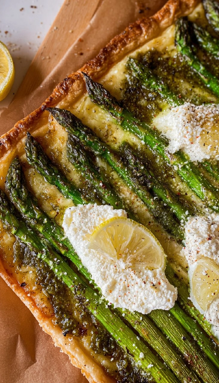 Pesto Asparagus Tart with Lemon Ricotta