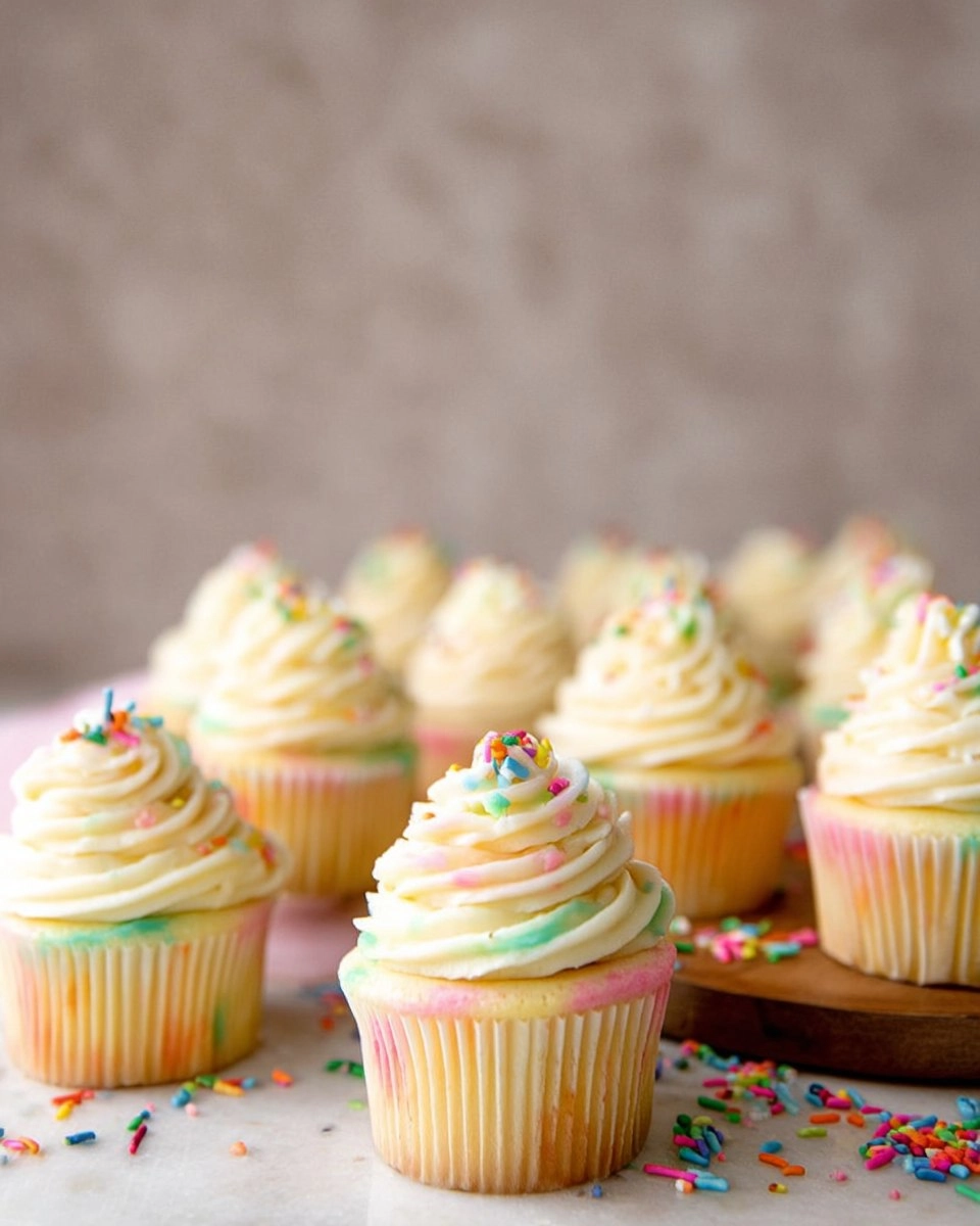 Rainbow Funfetti Cupcakes