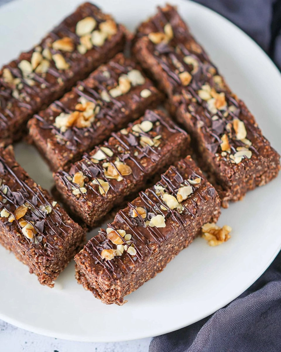 High Fiber No Bake Chocolate Brownie Protein Bars
