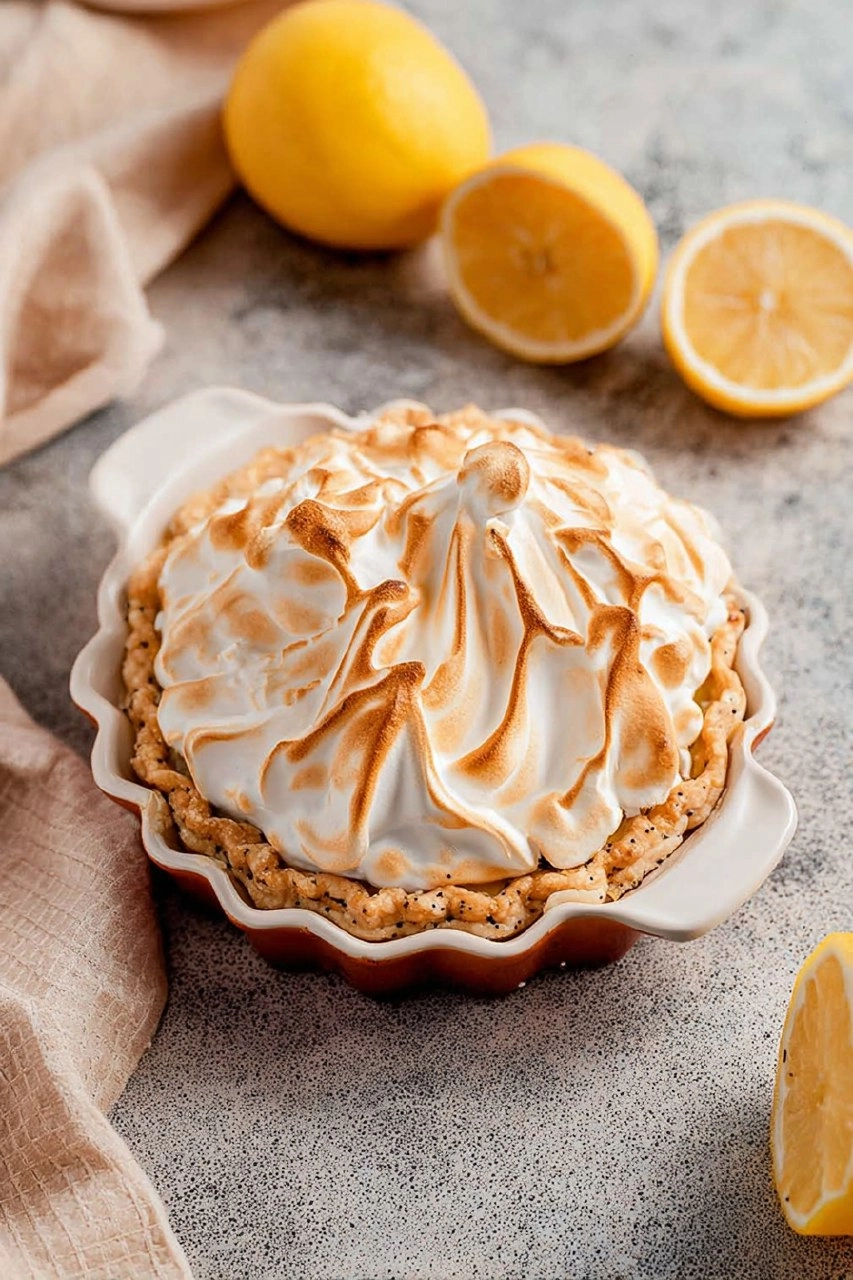 Lemon Poppy Seed Meringue Pie