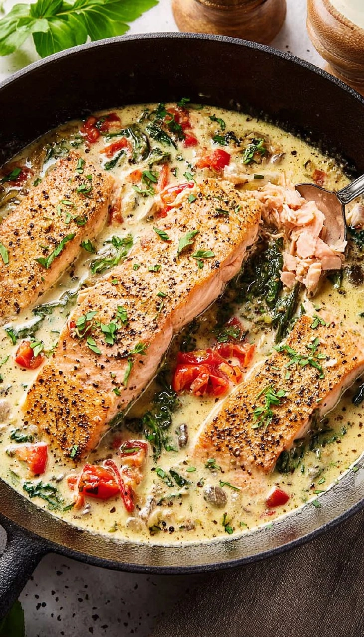 Tuscan Salmon Skillet