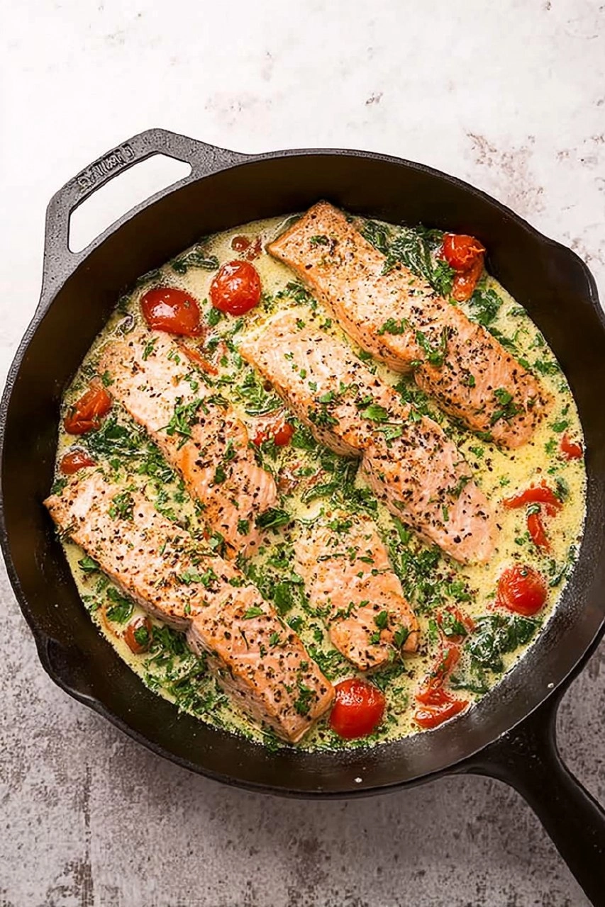 Tuscan Salmon Skillet